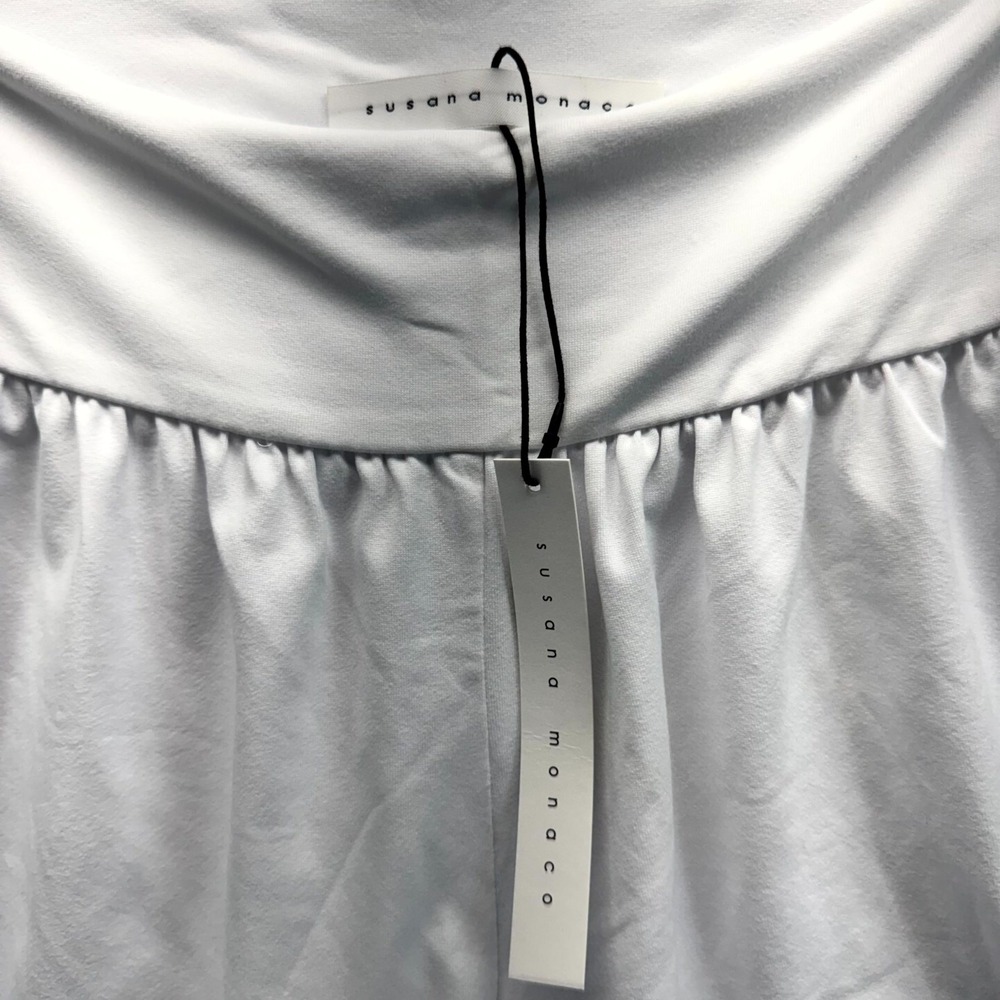 Susana Monaco Flirty Shorts Women's XS White High Crossover Waistband Running - Picture 4 of 8